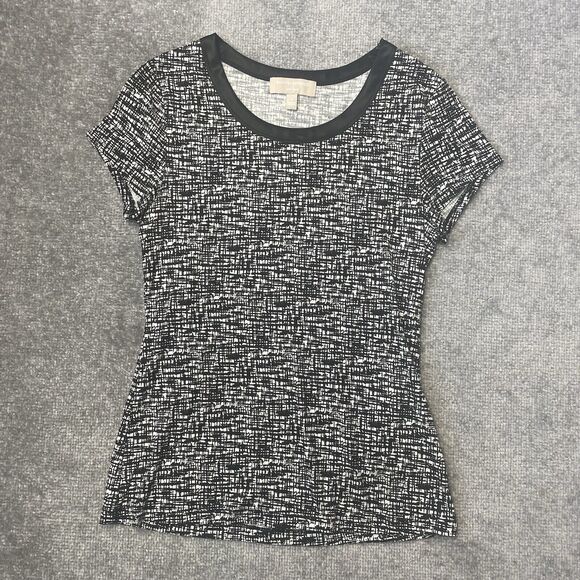 Banana Republic Tops - Banana Republic Shirt Womens Small Black White Luxe Touch Stretch Casual Top